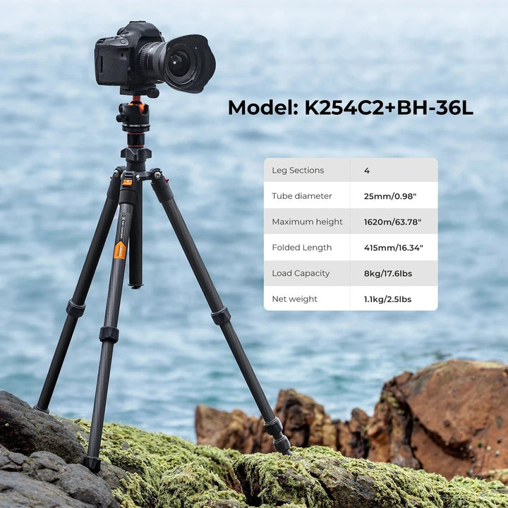 K&F CARBON FIBER CAMERA TRIPOD FOR DSLR - FullCarbonFiberFullCarbonFiberK&F CARBON FIBER CAMERA TRIPOD FOR DSLR